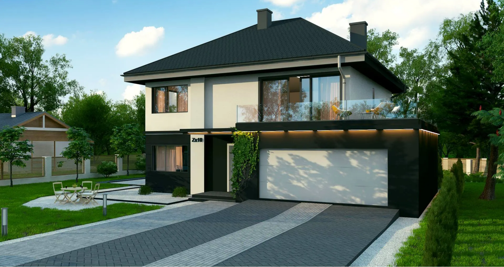 Фасад проекта частного дома 251 м² AURUM