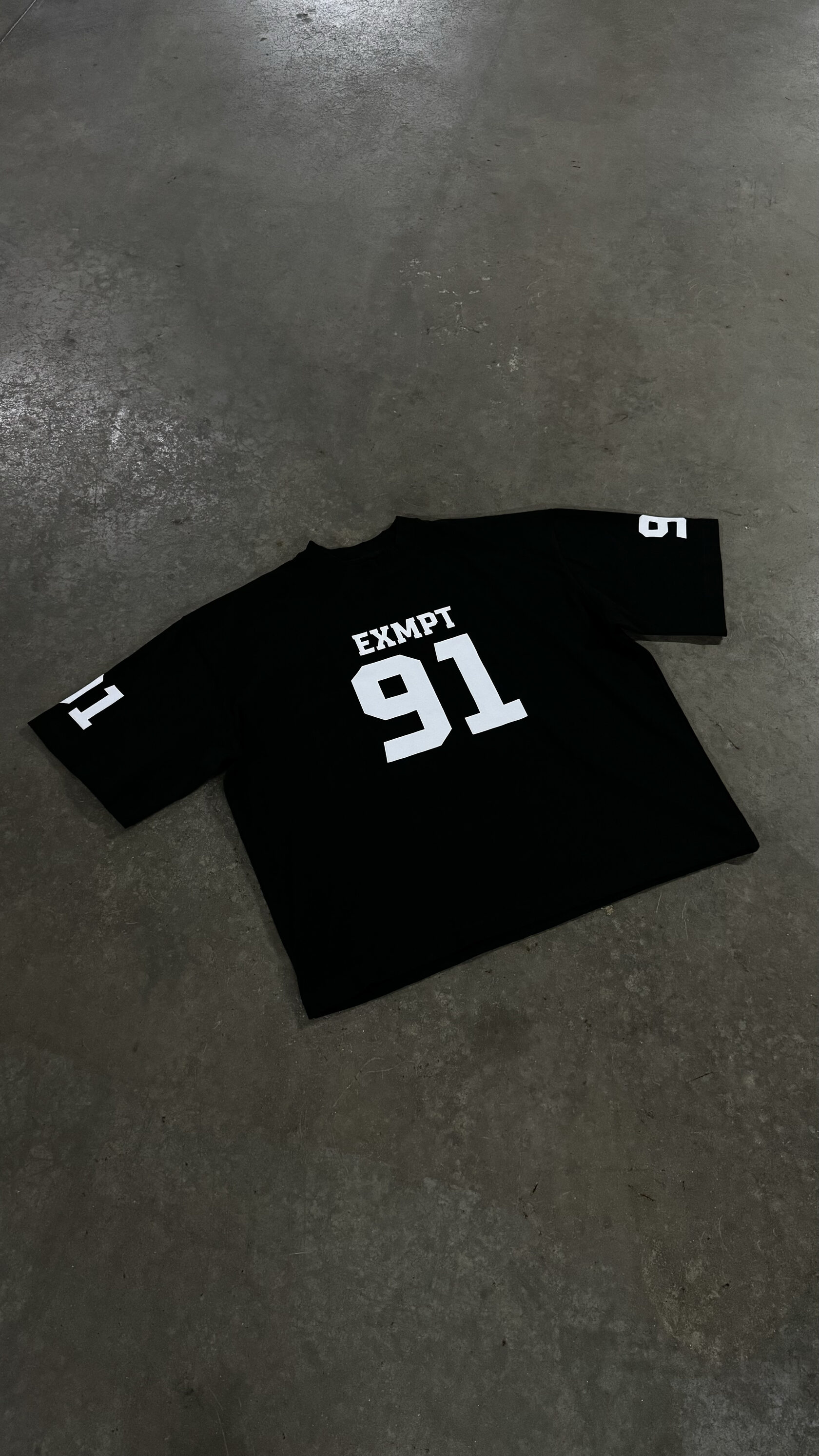 Crop Jersey T-Shirt Black