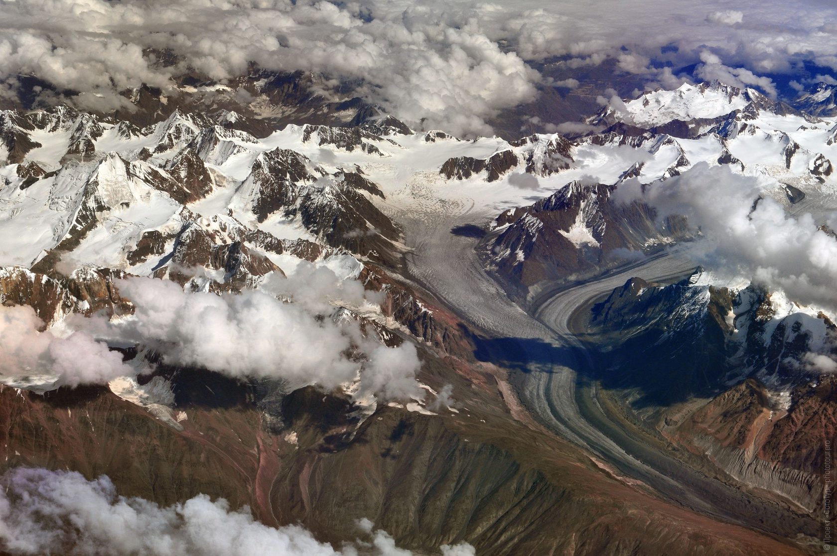 Гималаи Эверест панорама самолета