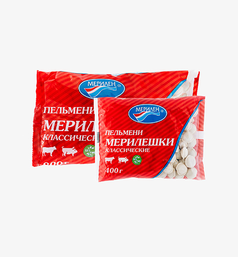 Пельмени «Мерилешки классические» от производителя Мерилен: замороженные полуфабрикаты из свинины и говядины с луком и чесноком. Упаковка: 400 гр./800 гр. Домашний вкус в современной фасовке.