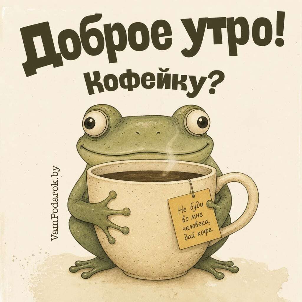 Доброе утро! Кофейку? - открытка с добрым утром