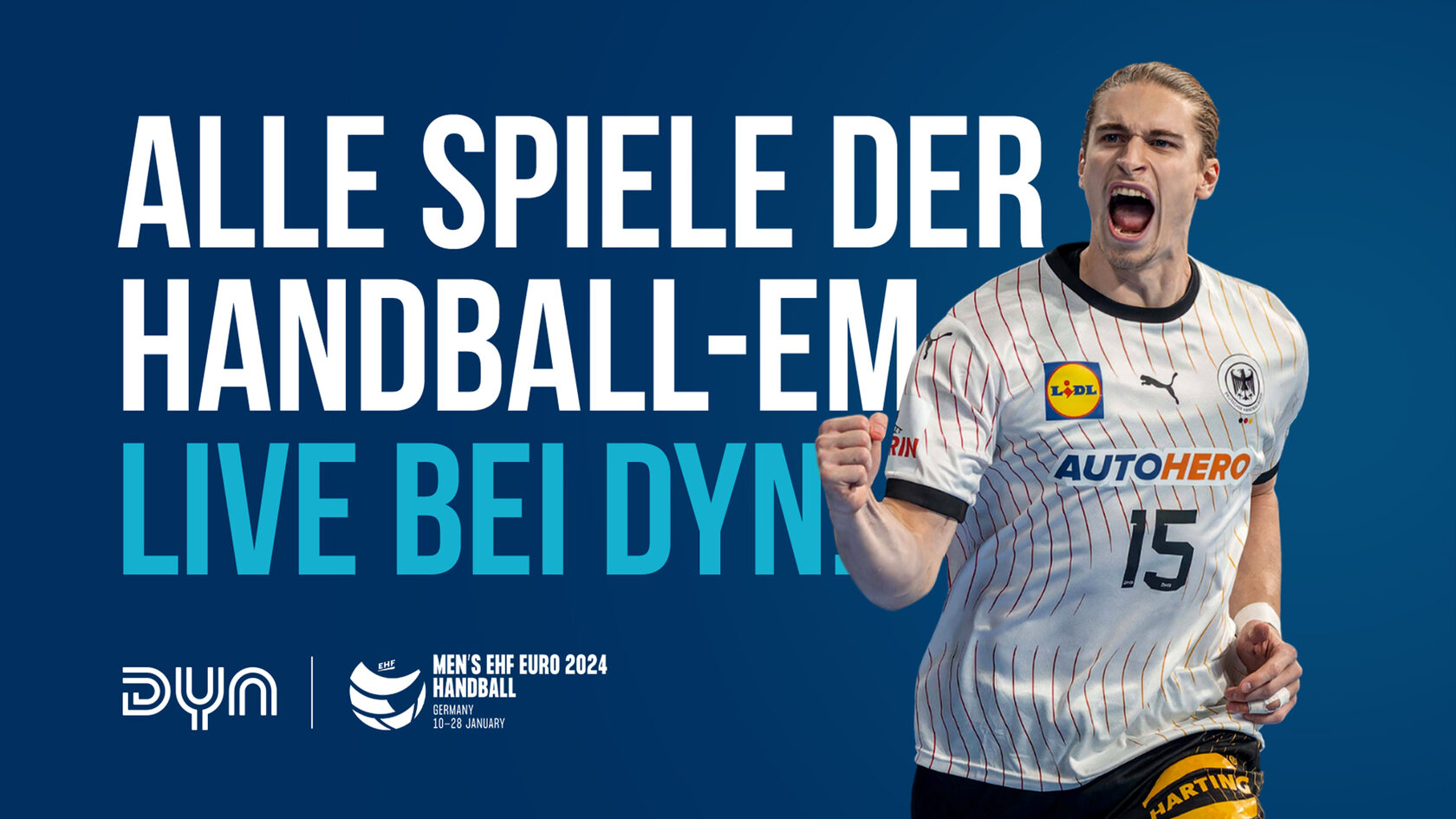 Pressemitteilung: Alle Spiele der Handball-EM 2024 live und auf Abruf bei  Dyn