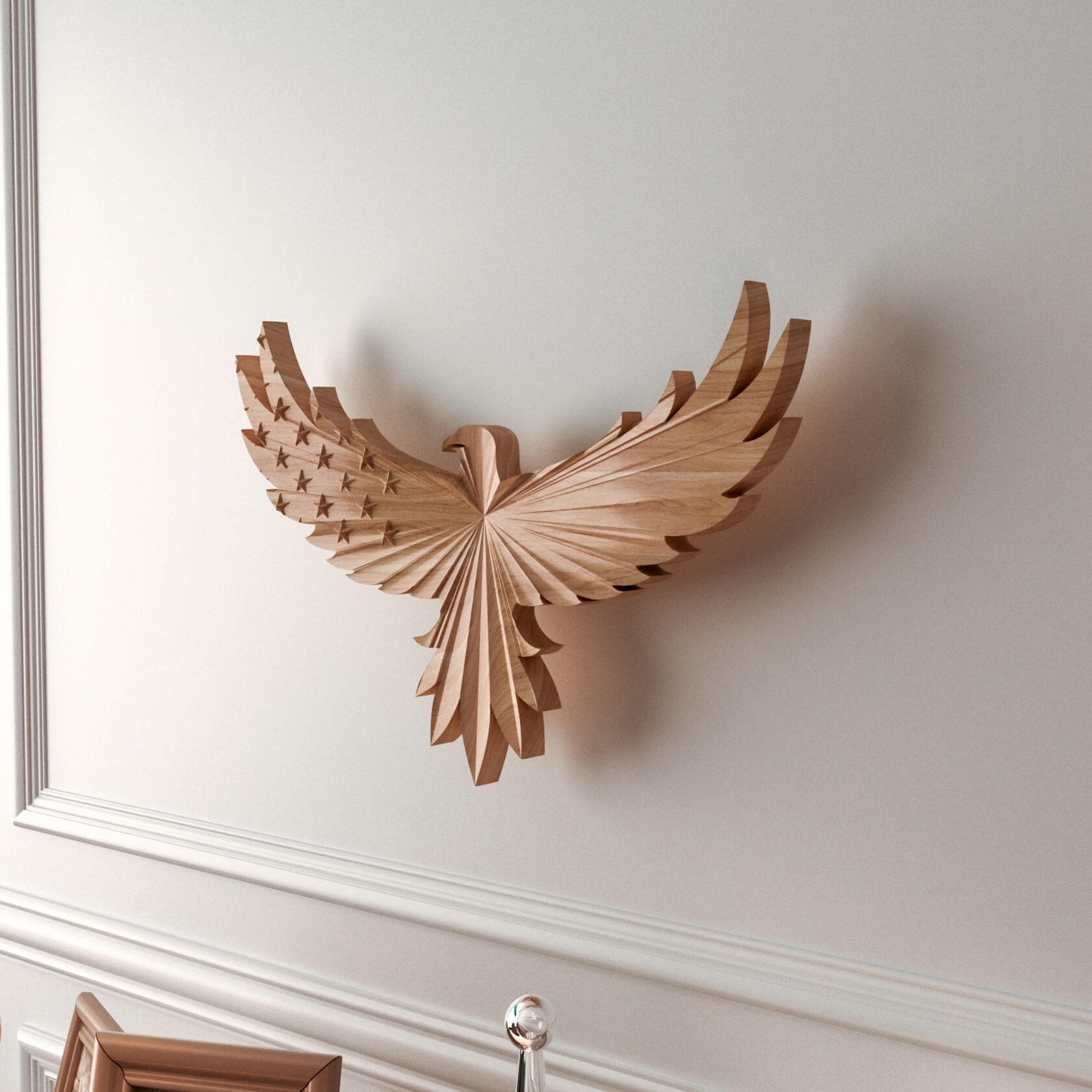 eagle flag stl, cnc files for wood, cnc router files, cnc wall decor, cnc wall panels, svg laser cut, 3d laser cut files, 3D stl models for cnc machine