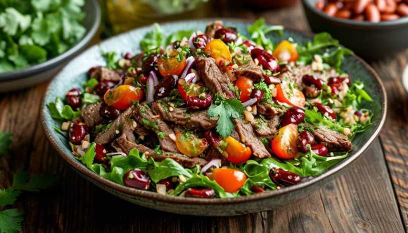 салат тбилиси с красной фасолью и говядиной