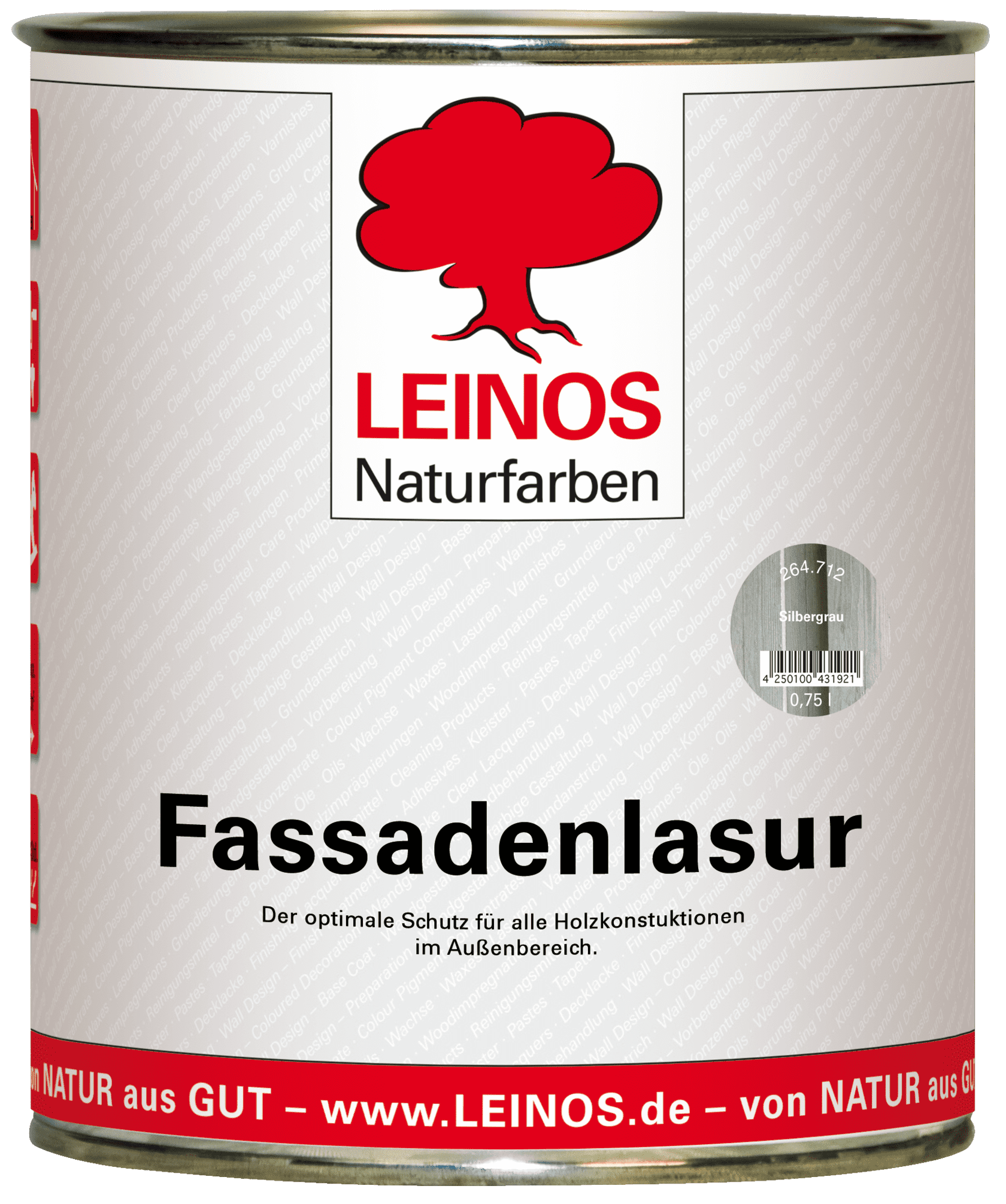 Серебристая лазурь для долгосрочной защиты фасадов, окон, дверей и прочих вертикальных поверхностей на открытом воздухе.