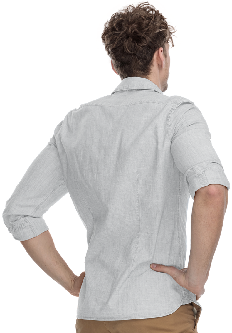 The man who looks at the advertising screen