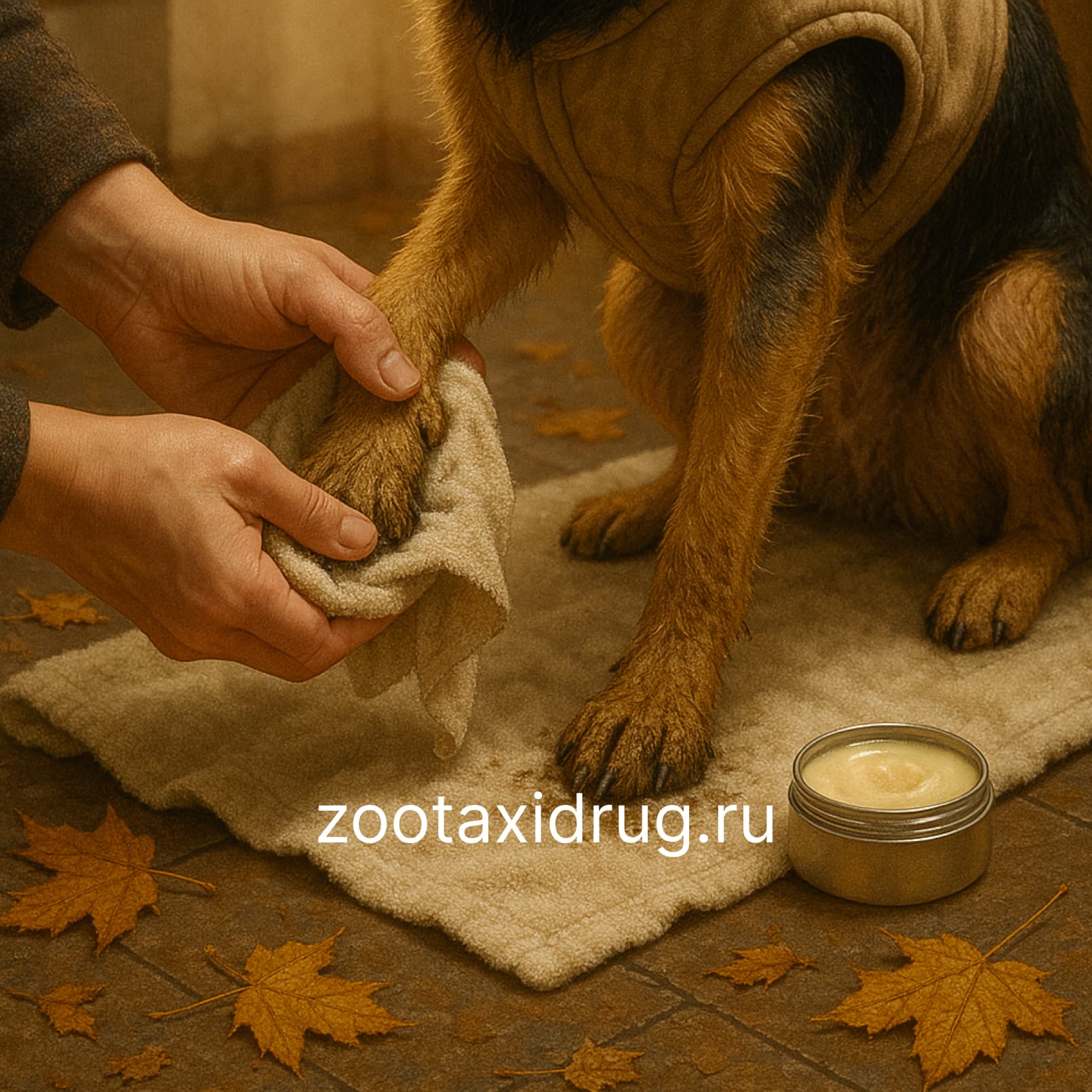 Как ухаживать за лапами питомца осенью и зимой