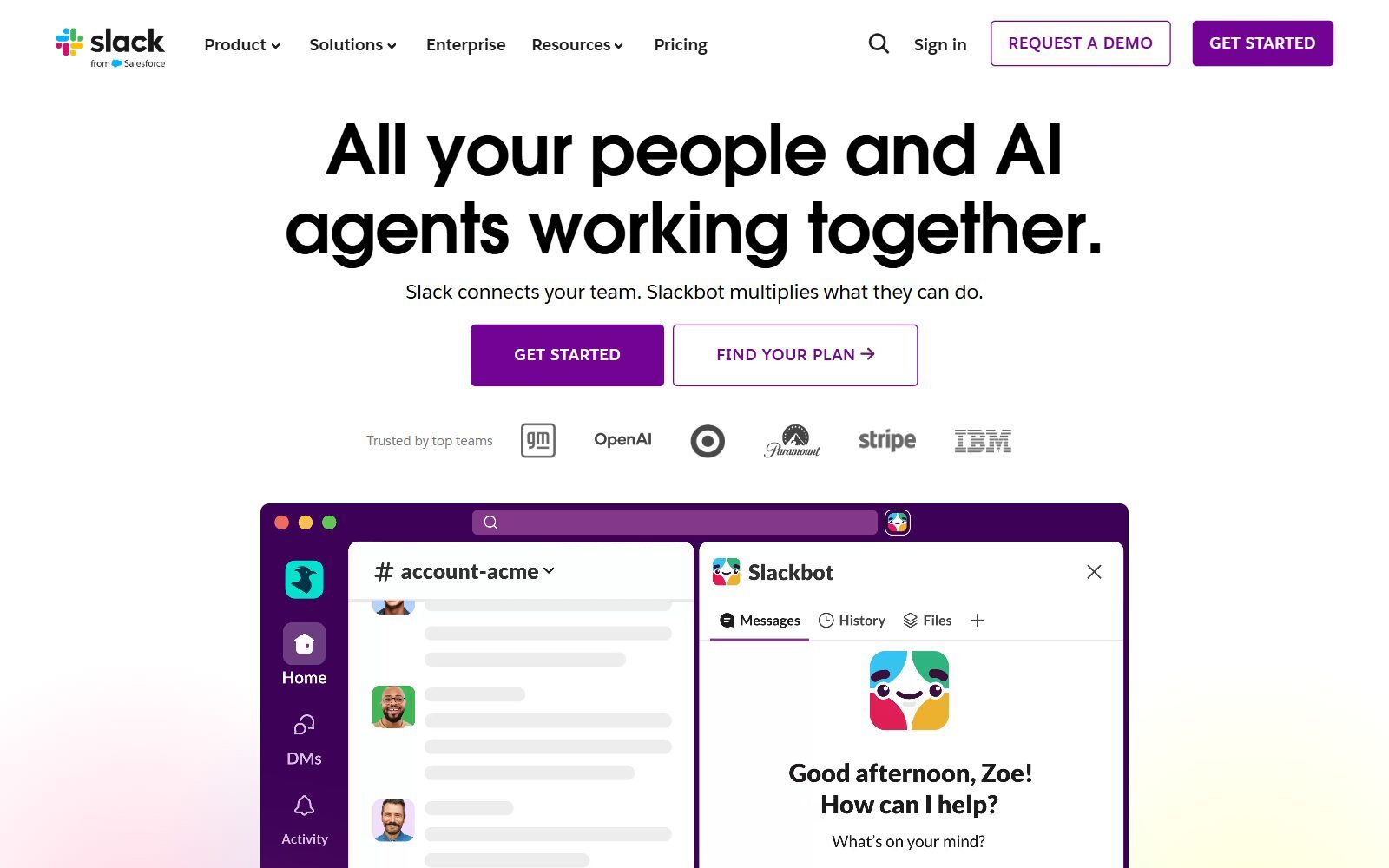 Slack homepage screenshot (October 2026)