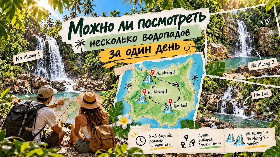 Маршрут по нескольким водопадам Самуи за один день