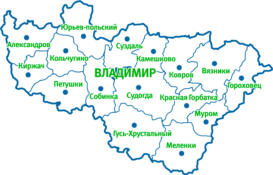 Муром на карте владимирской