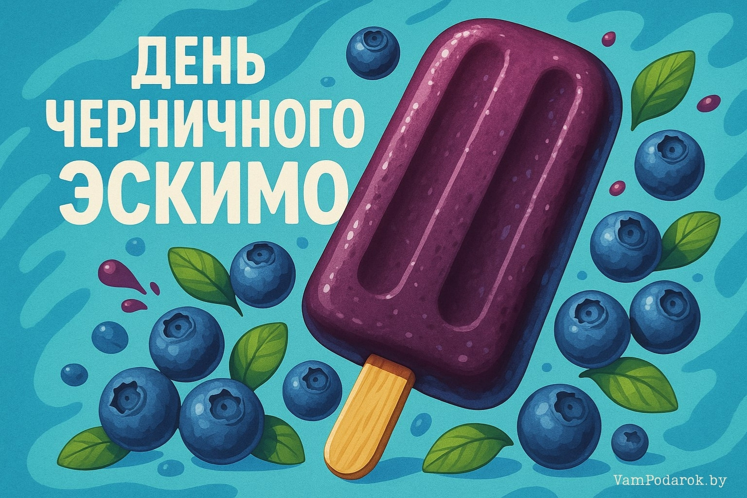 День черничного эскимо на палочке – картинка