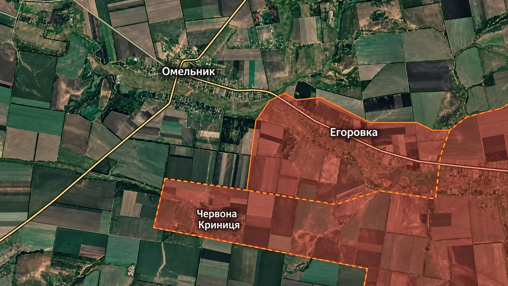 Карта района Егоровки, Омельника и Червоной Криницы