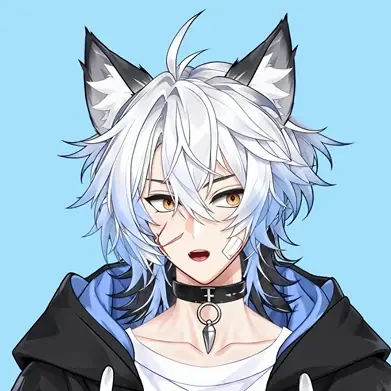 Удивление — VTuber модель парня-волка