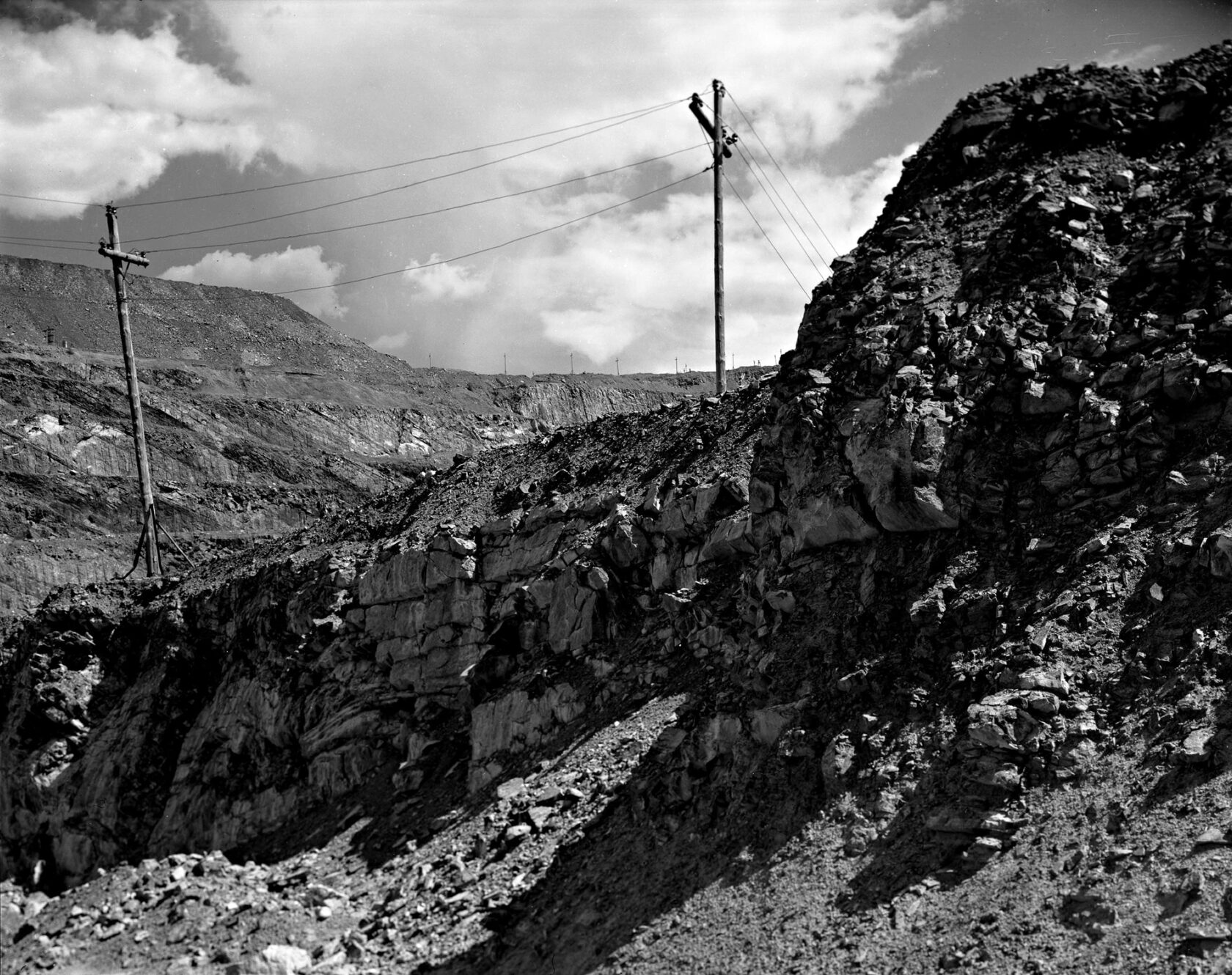 Utility Poles. Magnezit. Russia. 4x5 BW Negative. 2012