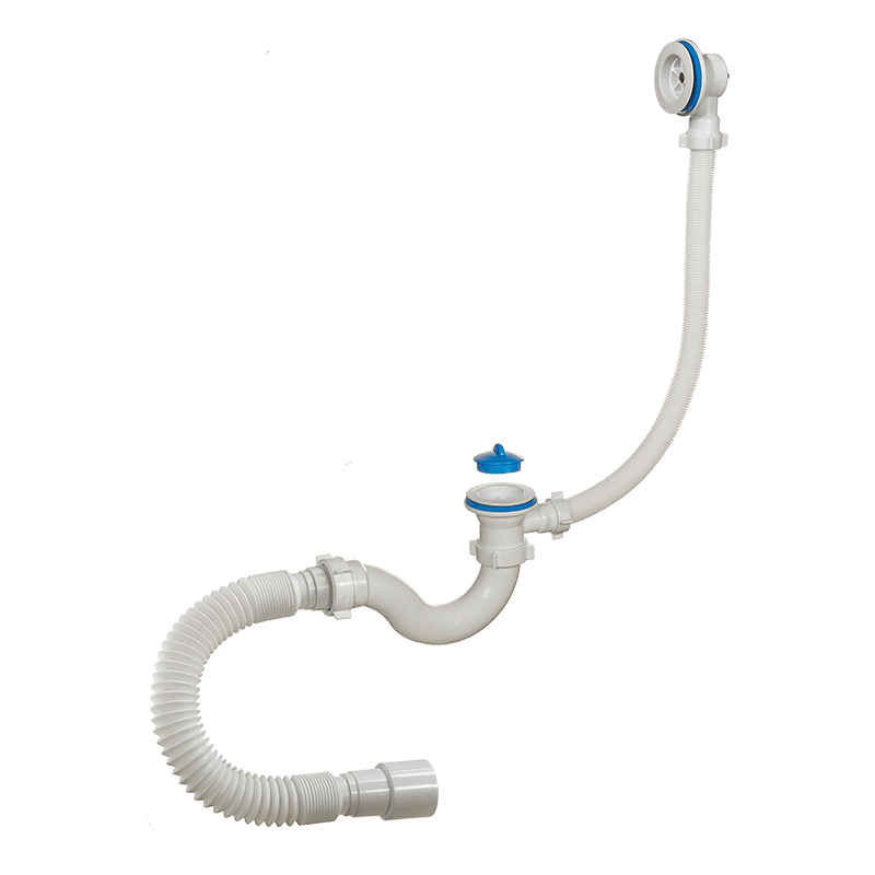 А-70089 Сифон для ванны 1 1/2\"х40, «S» тип, с переливом, с пластиковой ...