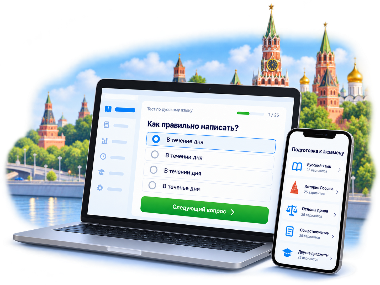 Бесплатная подготовка к экзаменам на патент и РВП на ноутбуке и смартфоне
