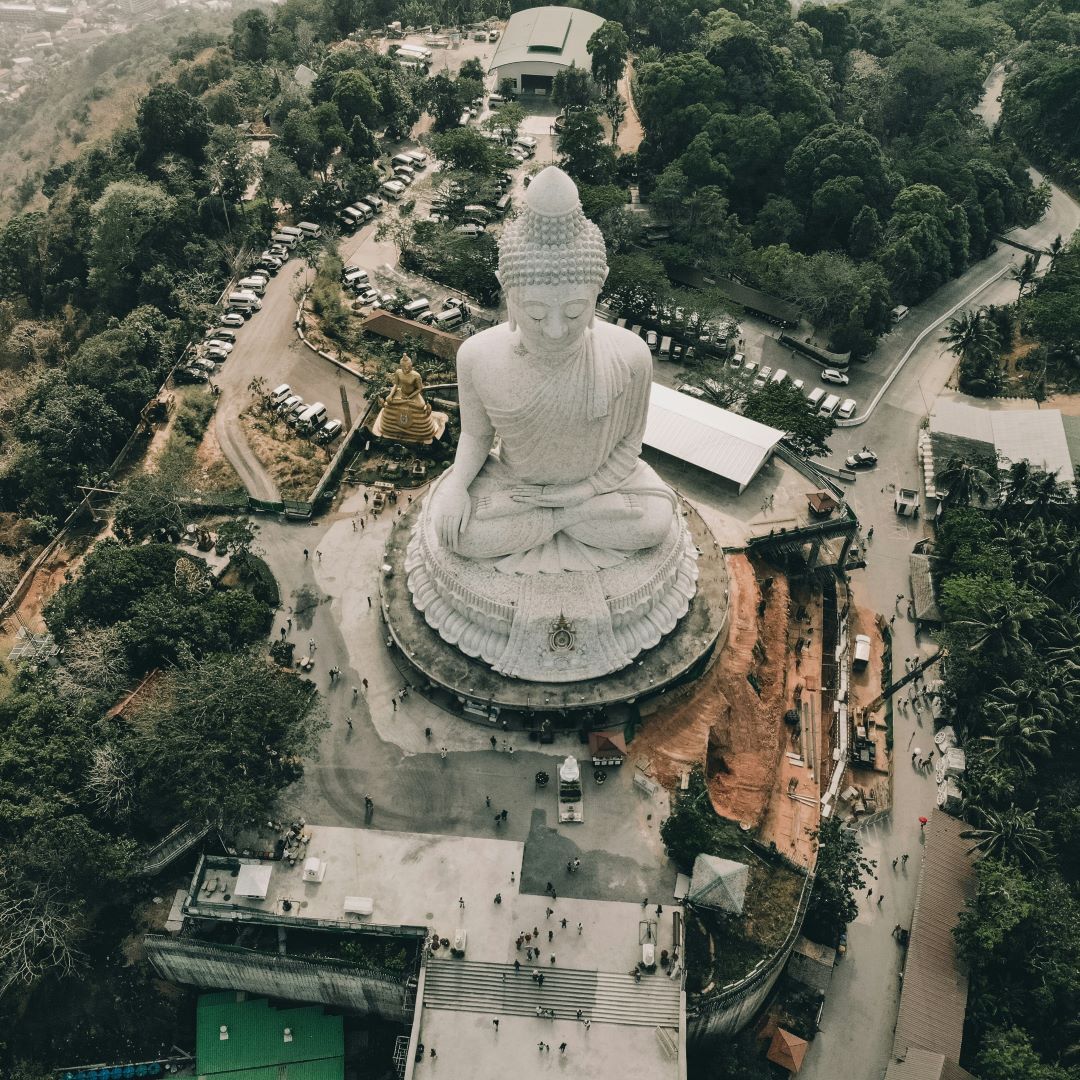 Giant Buddha Statue Painted in White