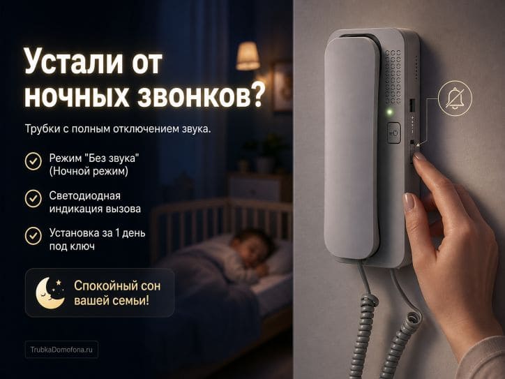Установка трубки домофона с регулировкой звука и отключением на ночь: спокойный сон вашей семьи