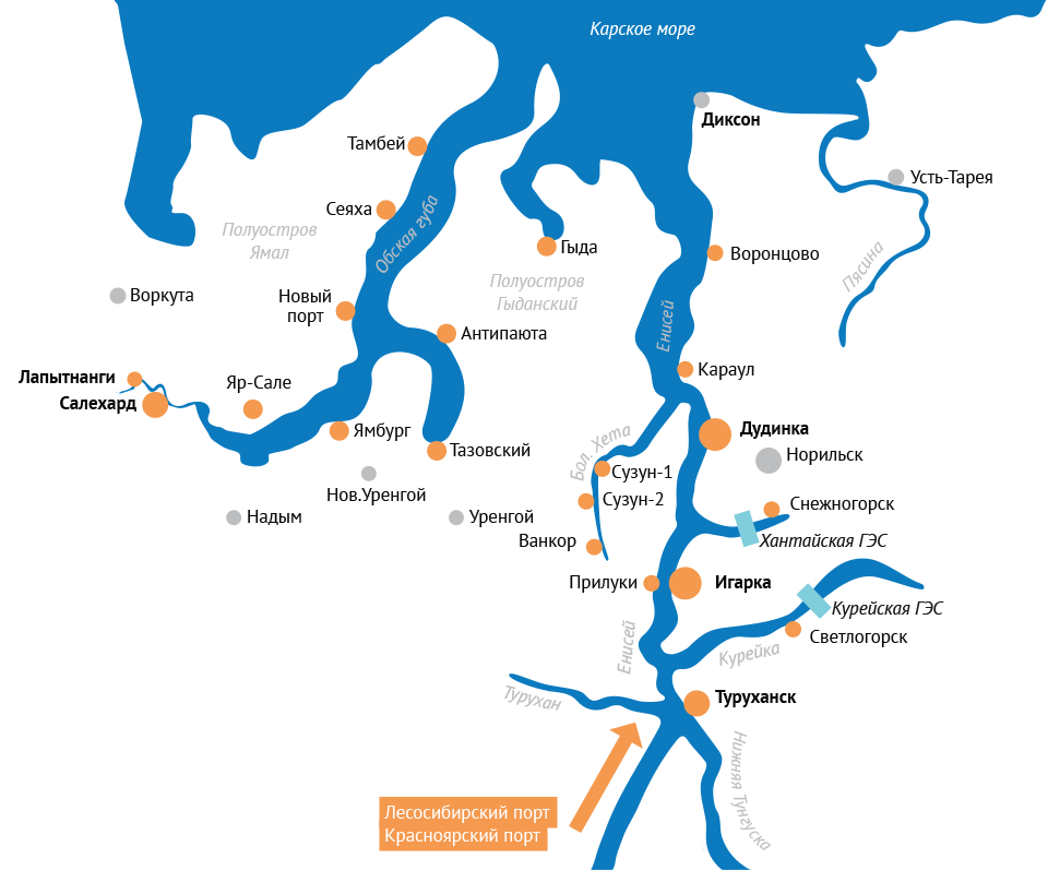 Карта енисея с населенными пунктами подробная