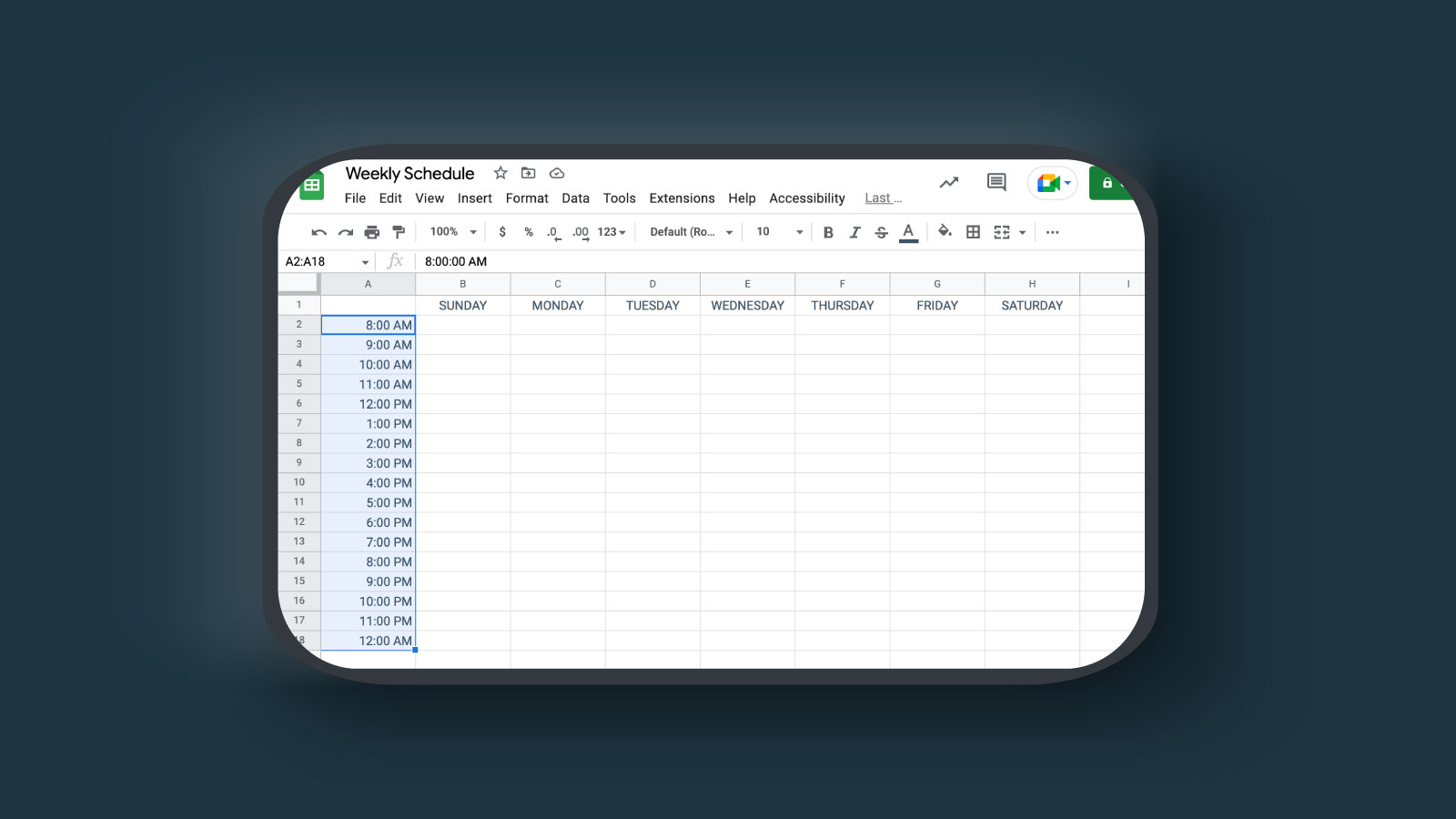 How to Make a Google Spreadsheet Schedule Template