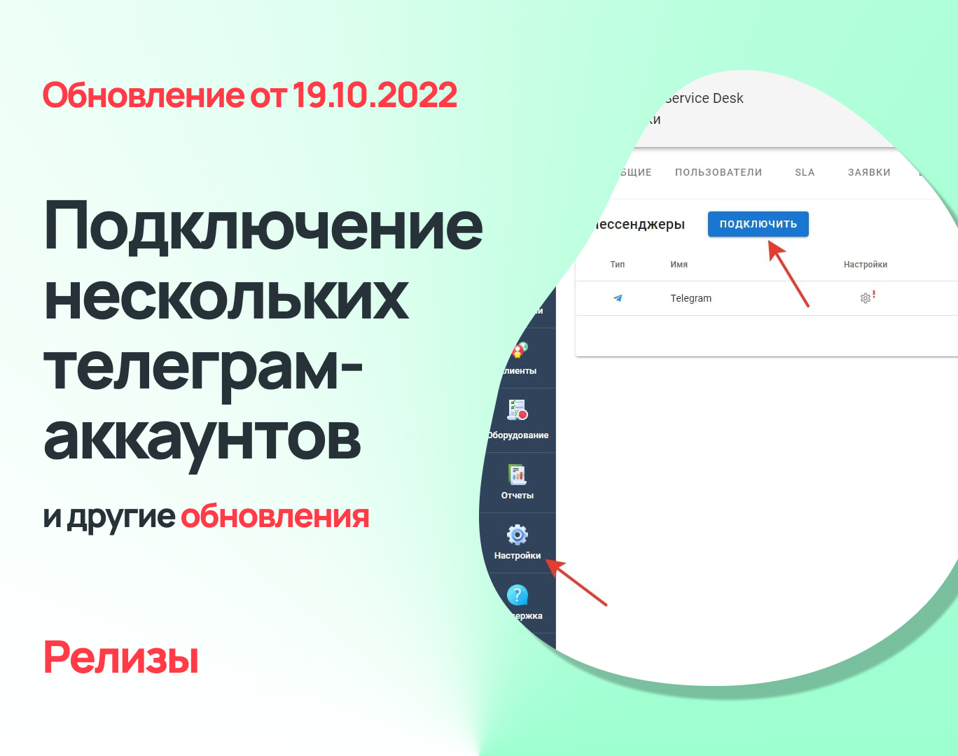 Подключение нескольких номеров Telegram и еще 3 обновления Admin24