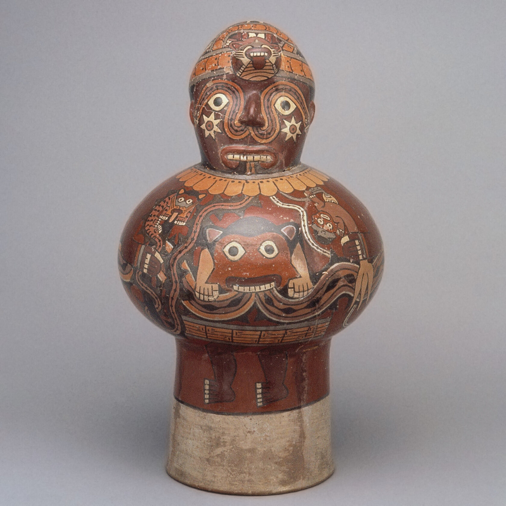 Керамический барабан. Культура Наска, Перу, 1-800 гг. н.э. Коллекция Museo Larco, Lima.
