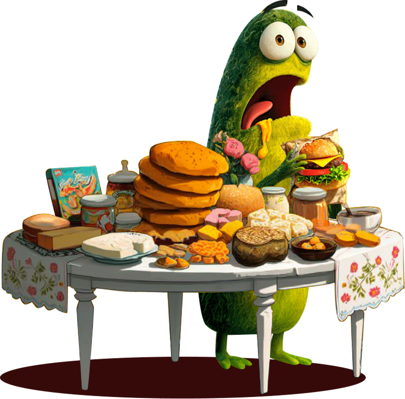 микроб с бургером