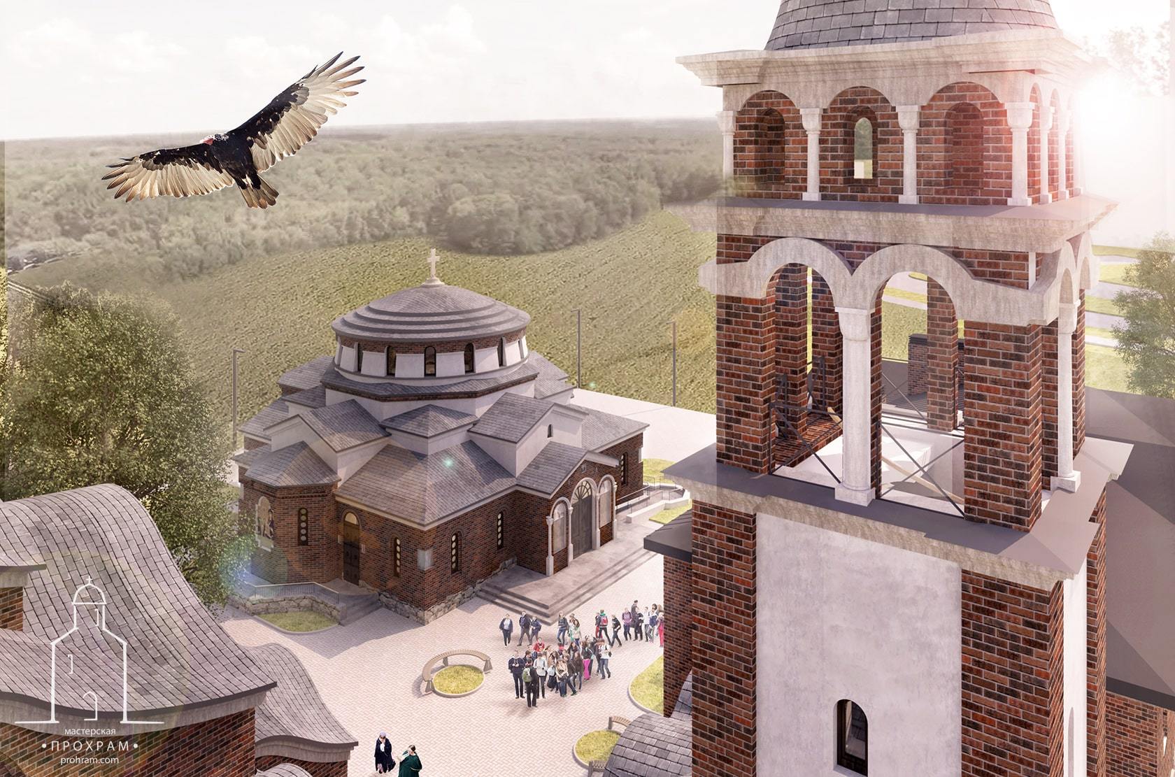 Church in honor of St. Spyridon of Trimythous, orthodox church, sacred architecture, orthodox church project, church archirecture