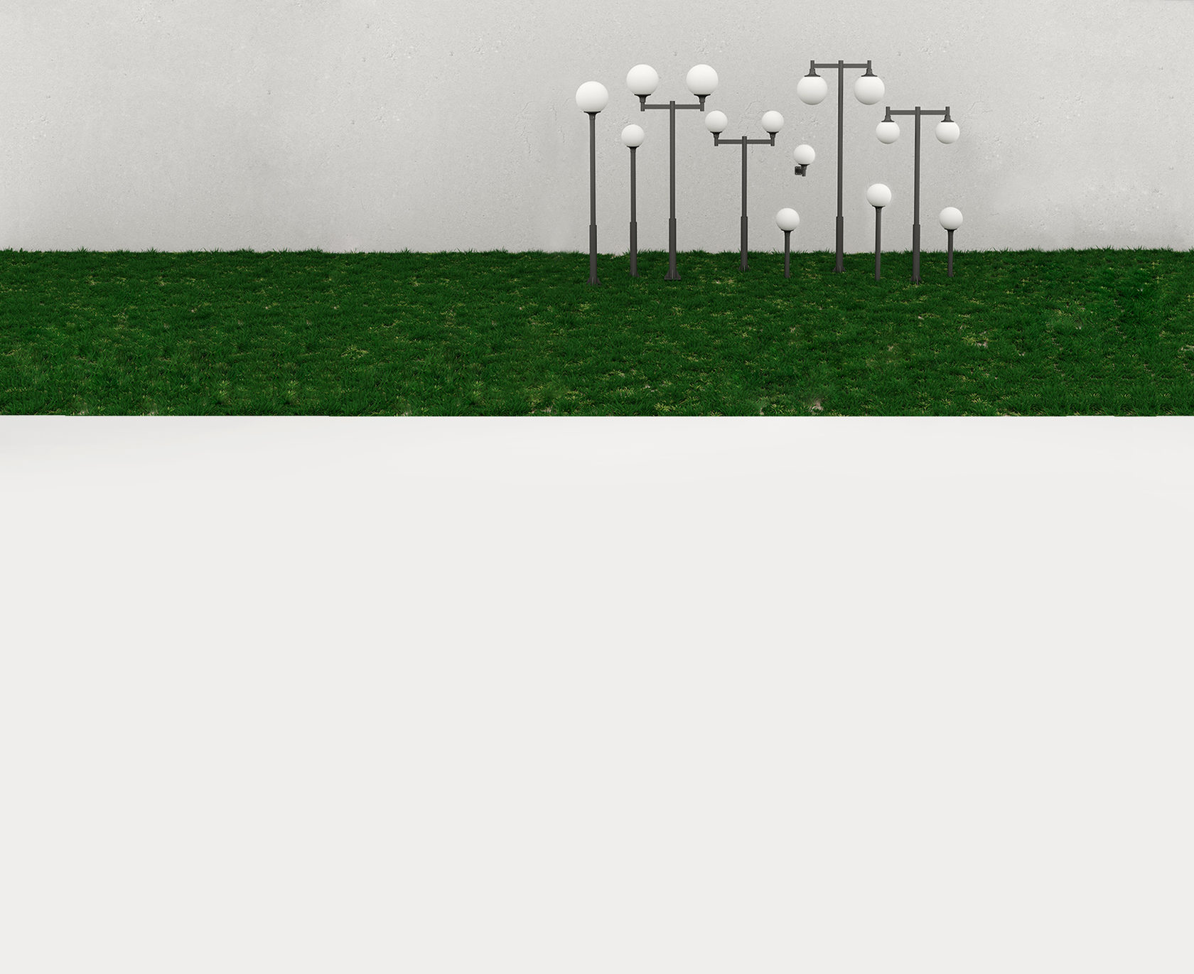 Светильники шары на опорах