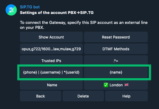 Checking VoIP Trunk between Telegram and SIPPBX
