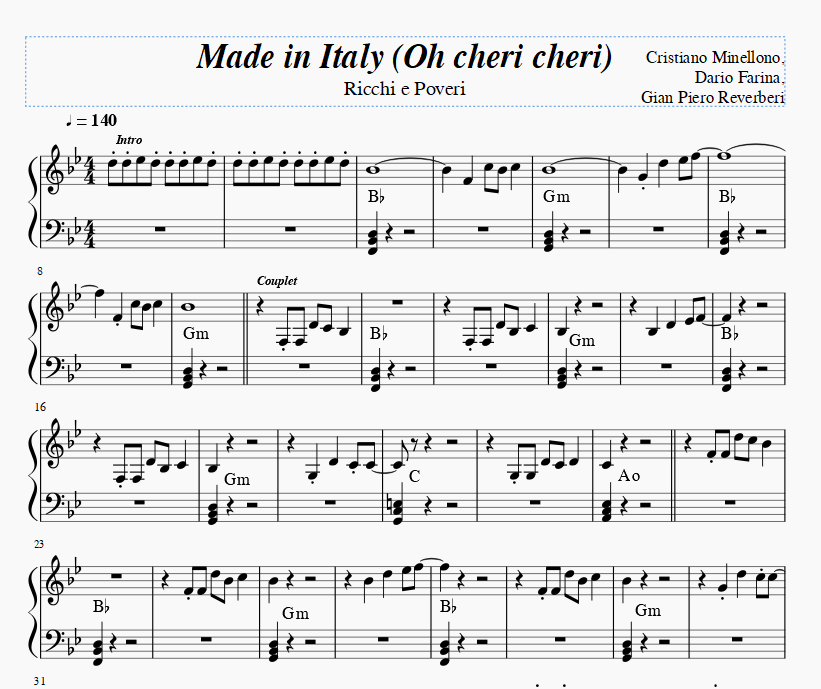 Made In Italy (Oh cherie cherie)