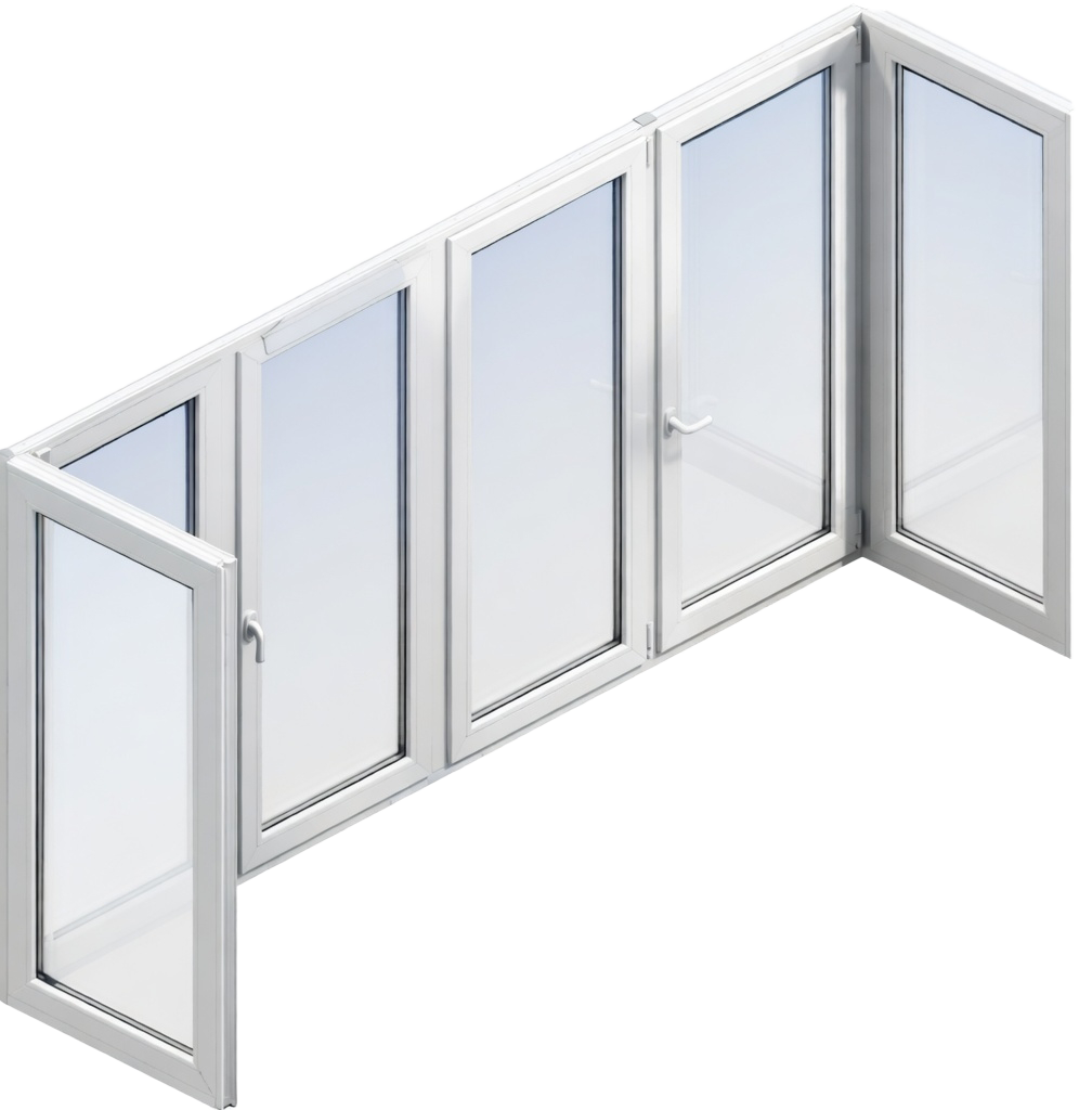 П-образный балкон с теплым остеклением