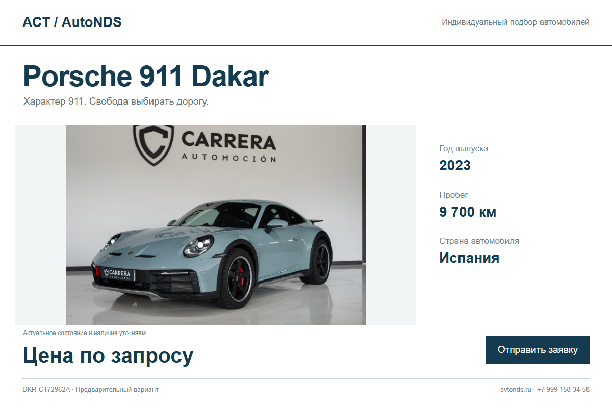 Porsche 911 Dakar DKR-C172962A