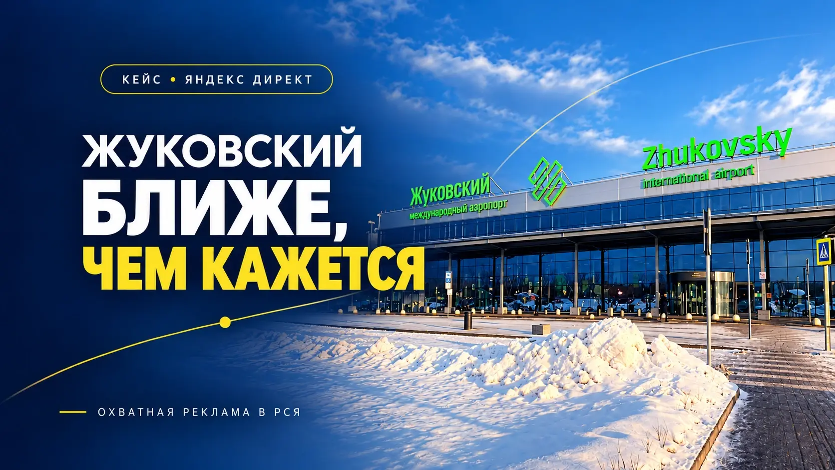 Аэропорт Жуковский — обложка кейса охватной рекламы в РСЯ