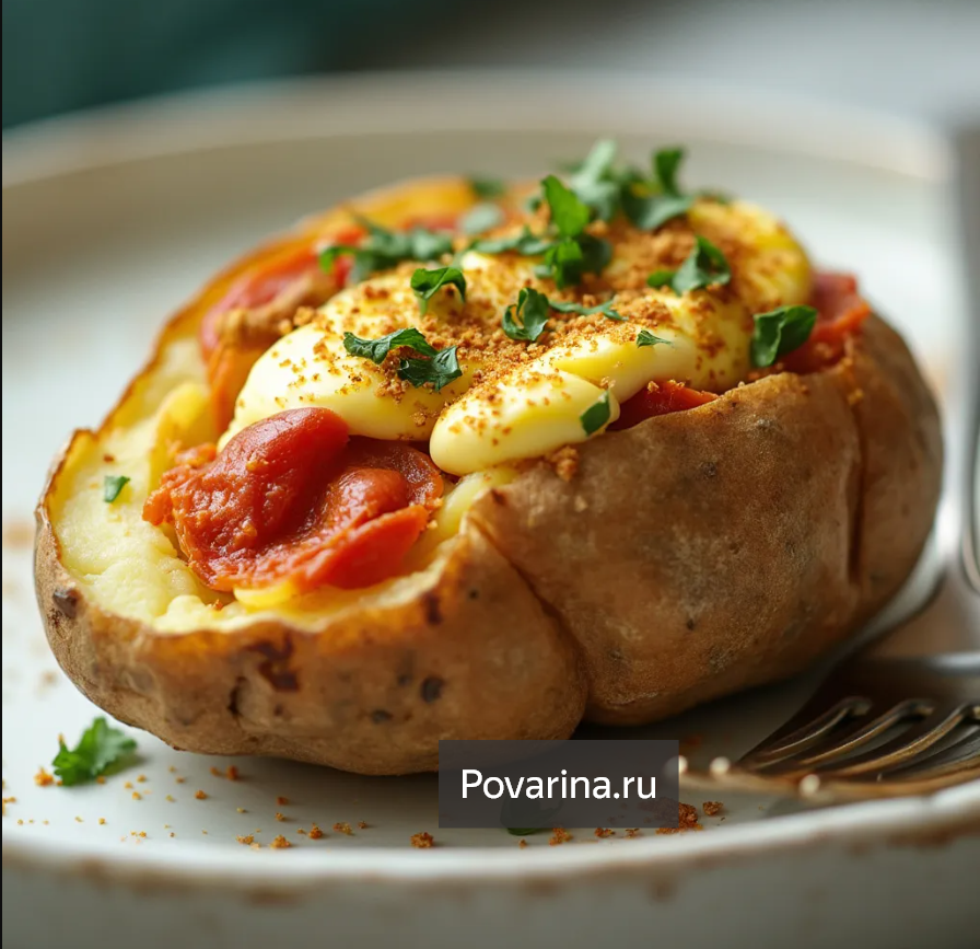 фаршированный картофель с беконом