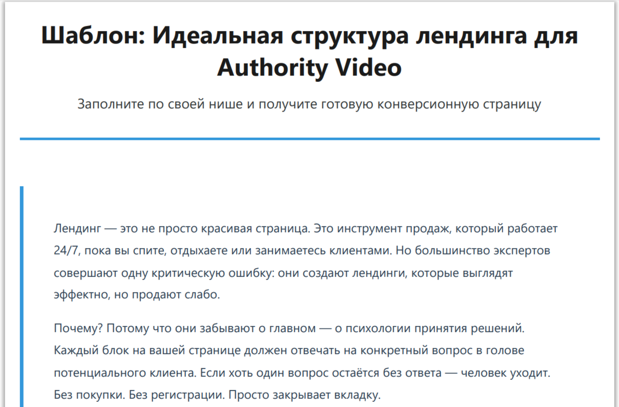 Чек-лист Landing Pages