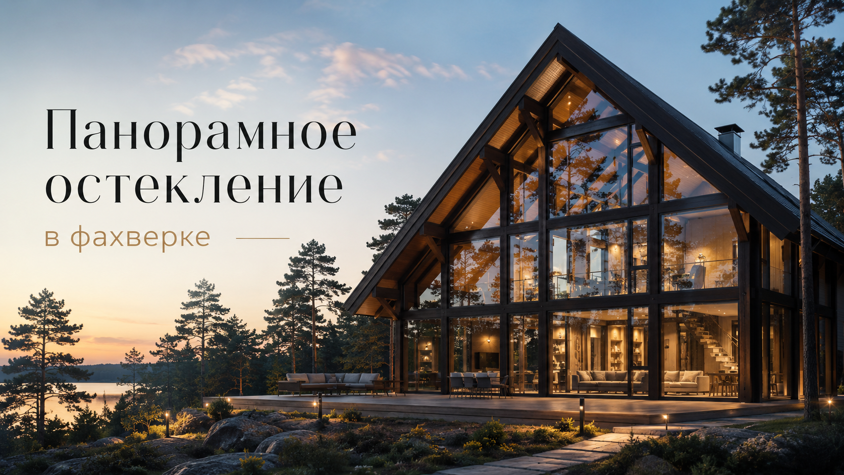 Остекление фахверк домов — панорамные окна для зимы в ЛО
