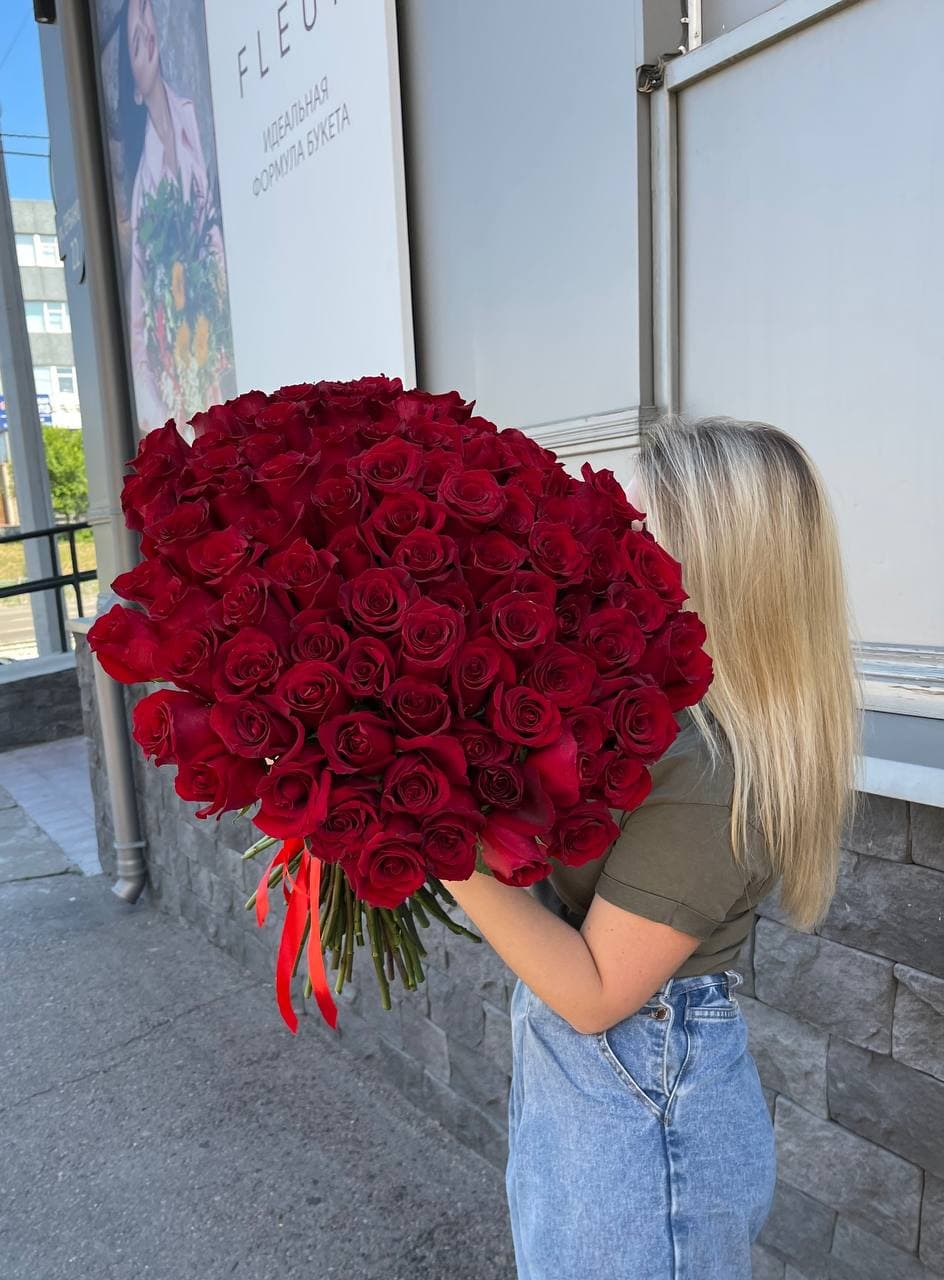 101 Красная роза (50 см.)