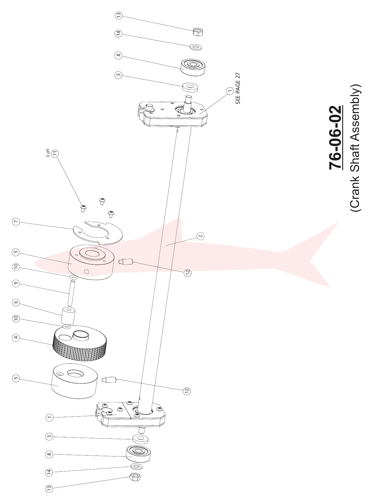 Morgana AutoCreaser Pro 50 76-06-02 Crank Shaft Assembly — схема деталей