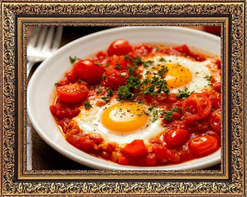 шакшука с болгарским перцем и помидорами