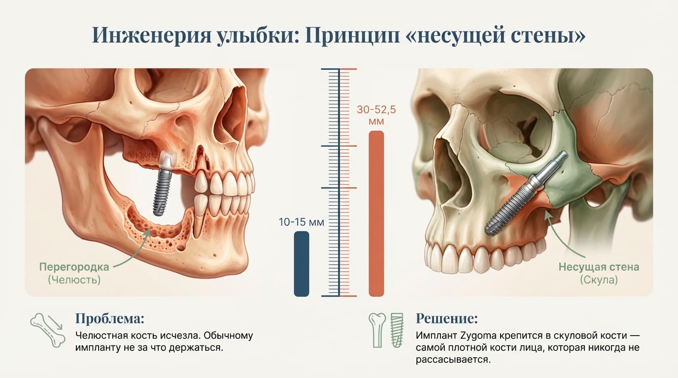 Имплант Zygoma и обычный имплант, в чём разница