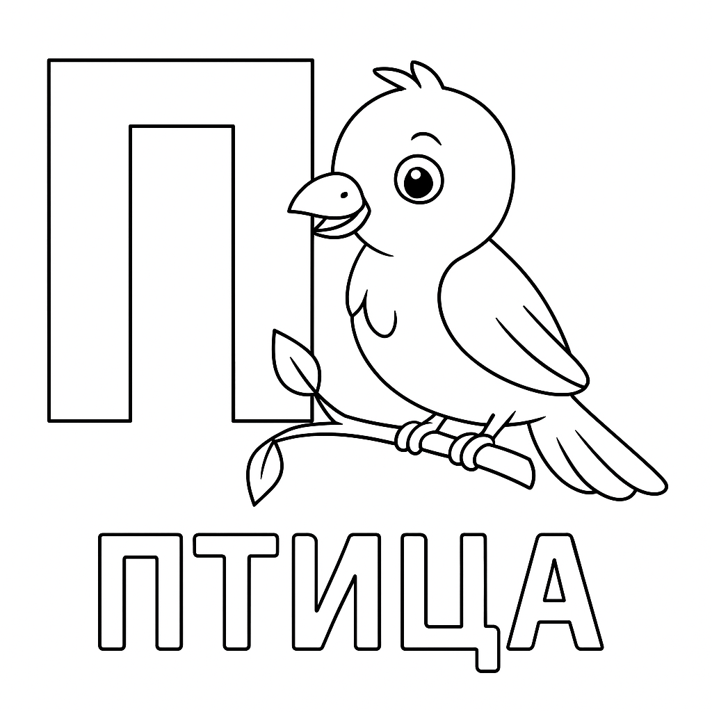 Раскраска буква «П» — скачать и распечатать бесплатно для детей