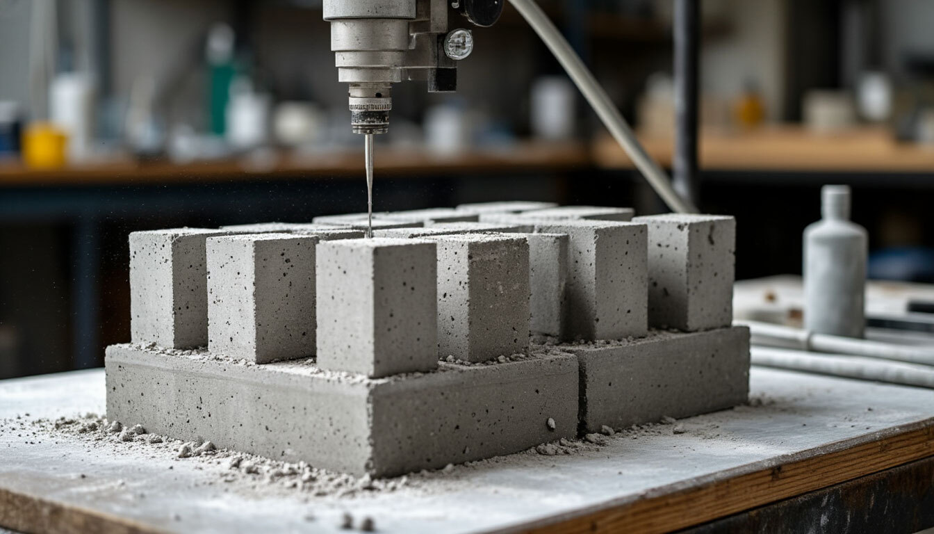 Лабораторные испытания бетона кубики