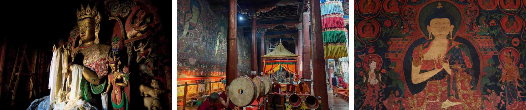 Внутри монастырей Ло-Мантанга: Будда в Джампа Лакханге, зал и росписи Тубчен Гомпы