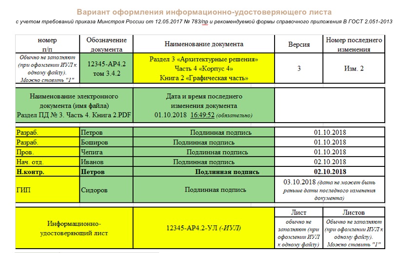 Информационный лист