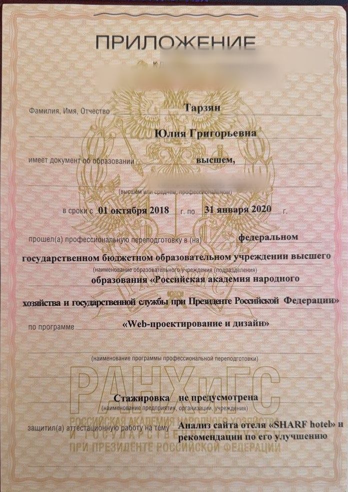 Приложение к диплому