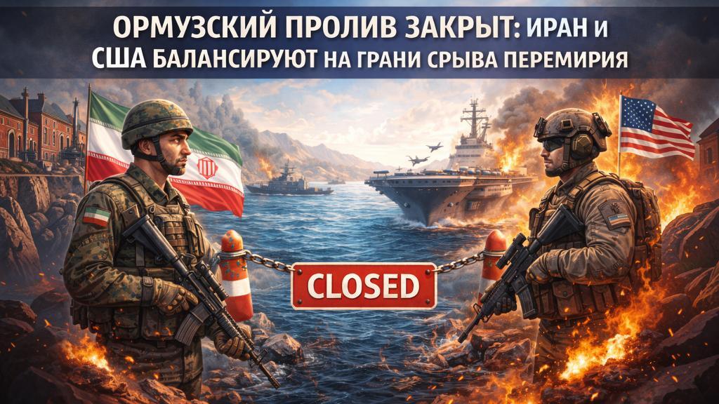 Иллюстративное изображение: Ормузский пролив закрыт: Иран и США балансируют на грани срыва перемирия. (ИИ). Редакция «ЛИГА.ОНЛАЙН» / prompt: Константин Белов