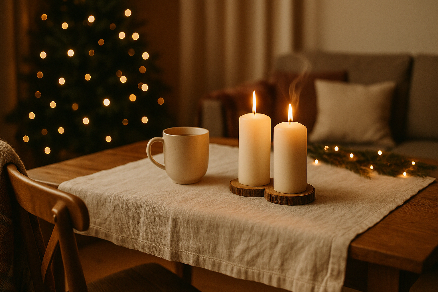 новогодний уютный интерьер