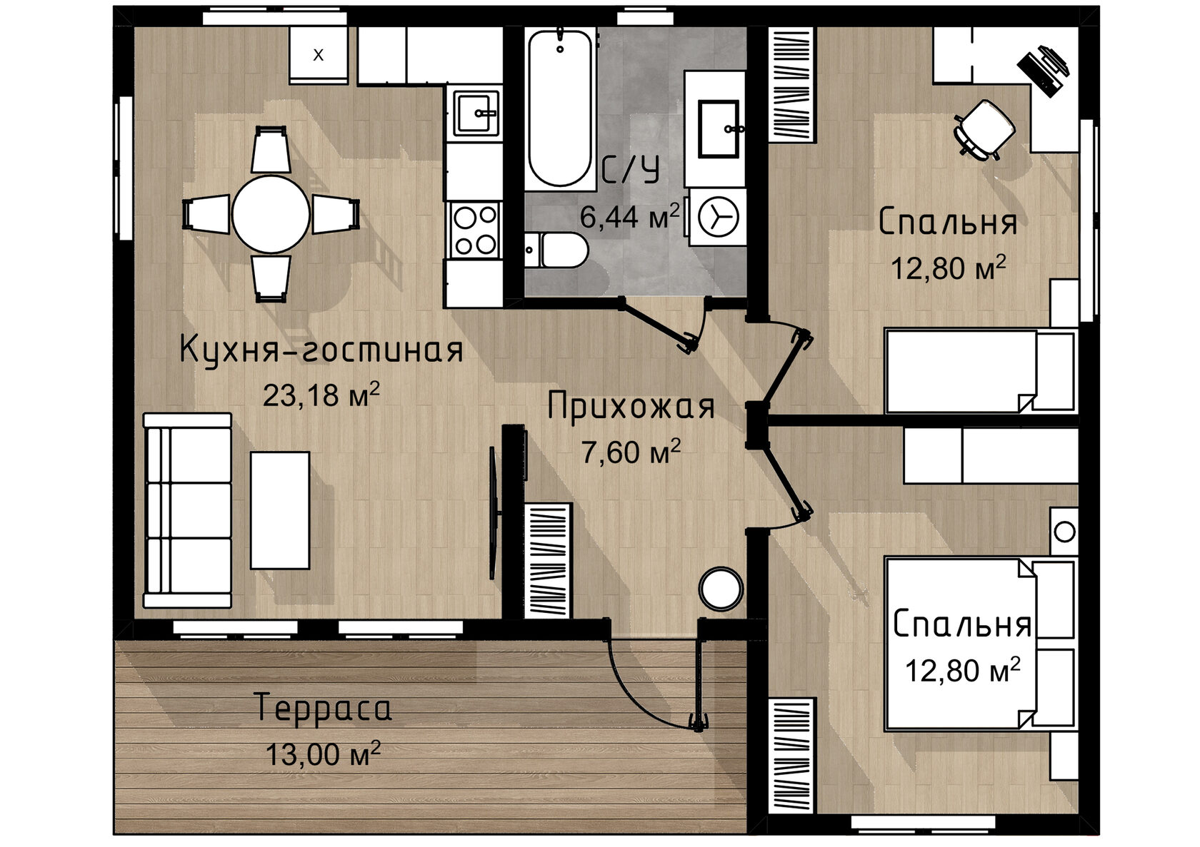Планировка дома Вилла 63 плюс