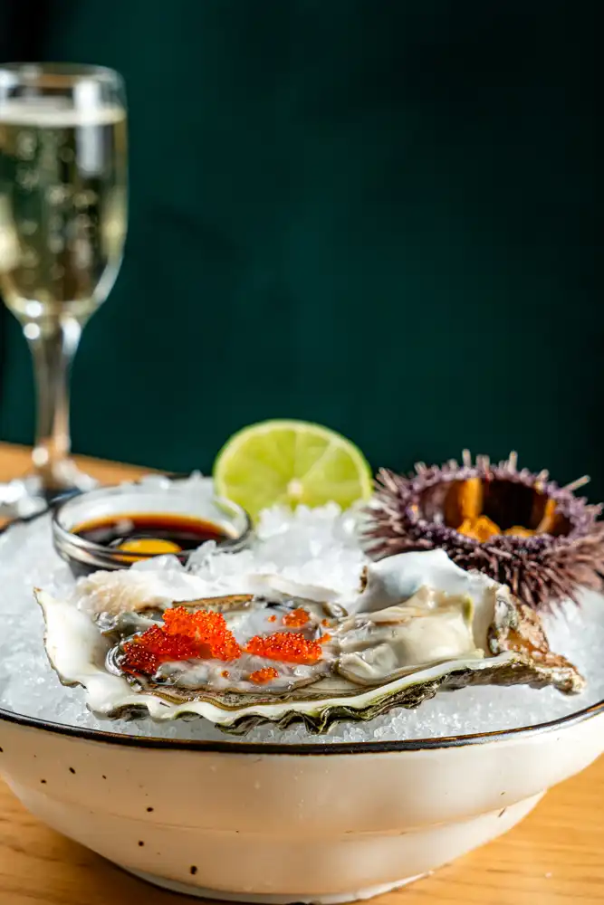 устрицы и морские ежи в кафе Паблик на Ленинском проспекте